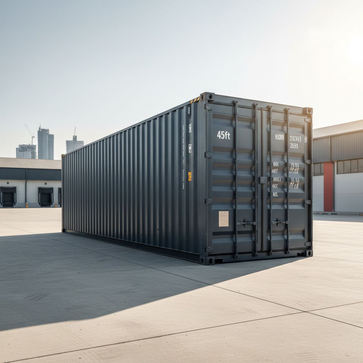 A large 45ft High Cube Container being delivered to a site in Kenya by IDEAL Containers' specialized truck for extra capacity