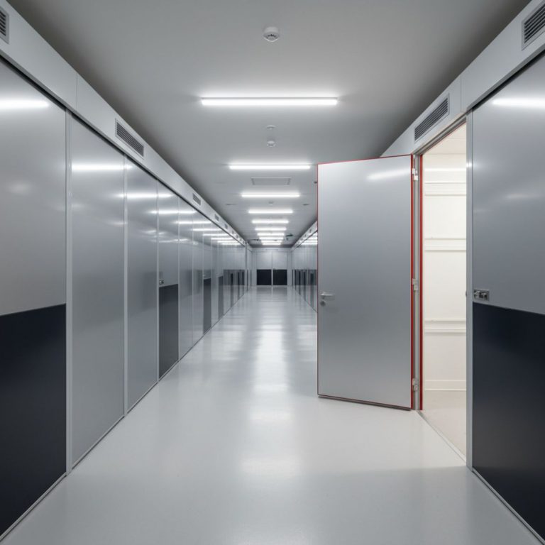Interior of a clean, climate-controlled storage unit showing stable temperature and humidity features from IDEAL Containers