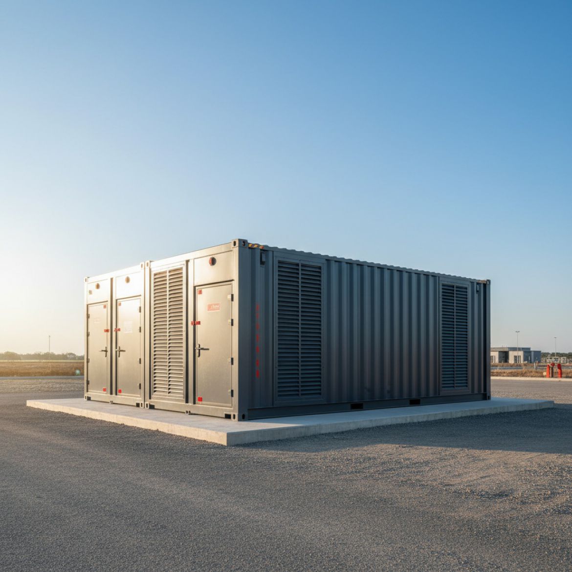 A robust, custom-built Electrical Substation Container by IDEAL Containers ready for deployment in Kenya, showcasing secure h