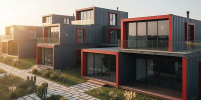 Modern multi-unit container homes project by IDEAL Containers in Kenya