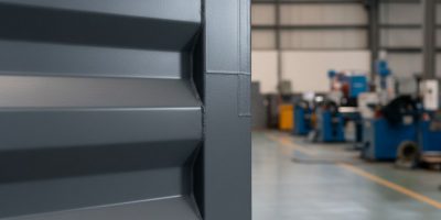 Close-up of a robust metal ventilation grille installed on a shipping container, indicating effective Ventilation Grilles & L