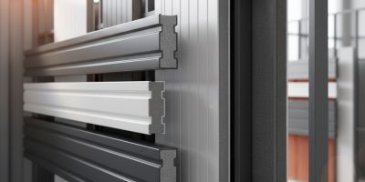 Close-up of new corrugated Shipping Container Panels being installed on a container wall in Kenya
